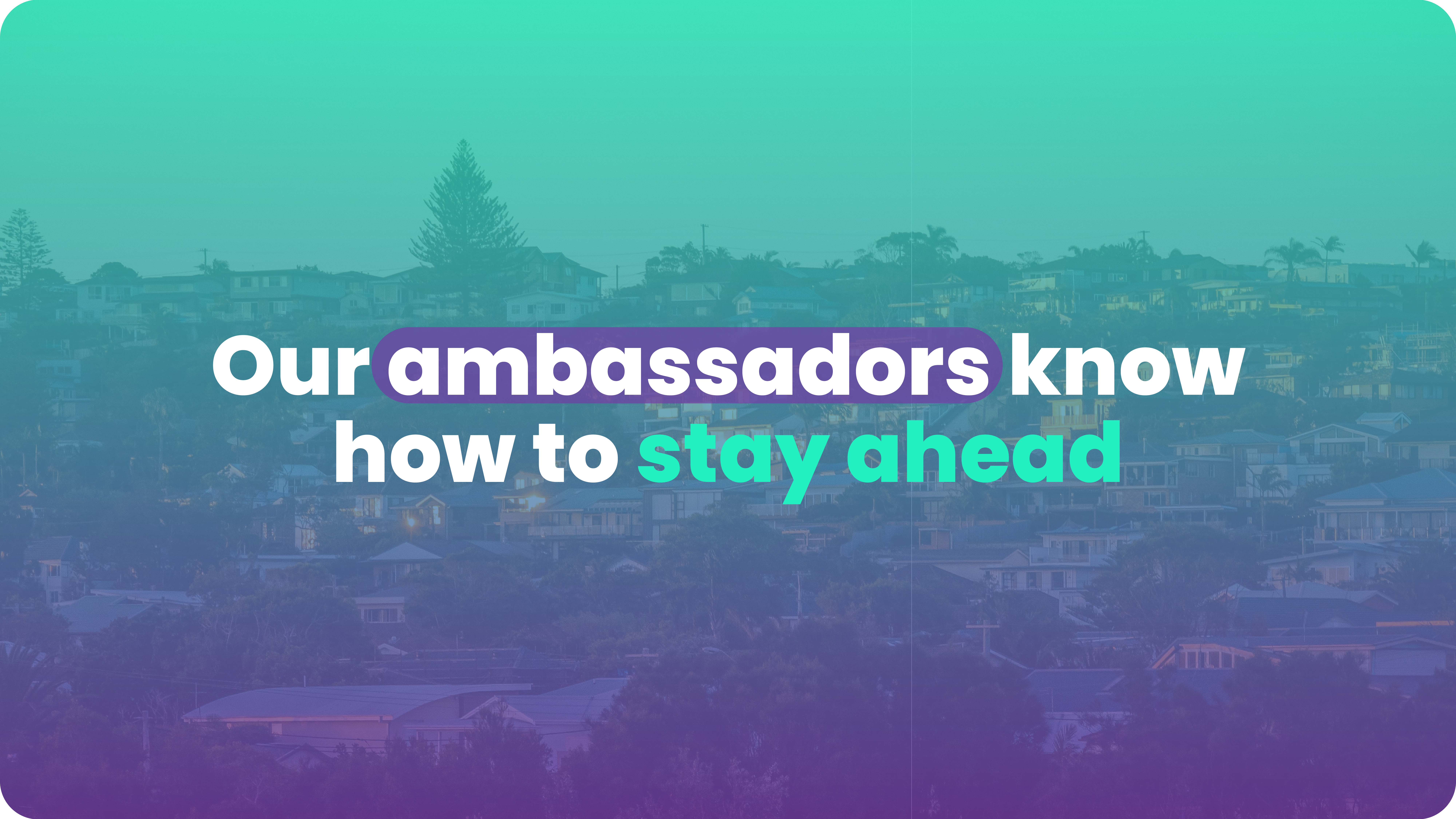 Our ambassadors know how to stay ahead